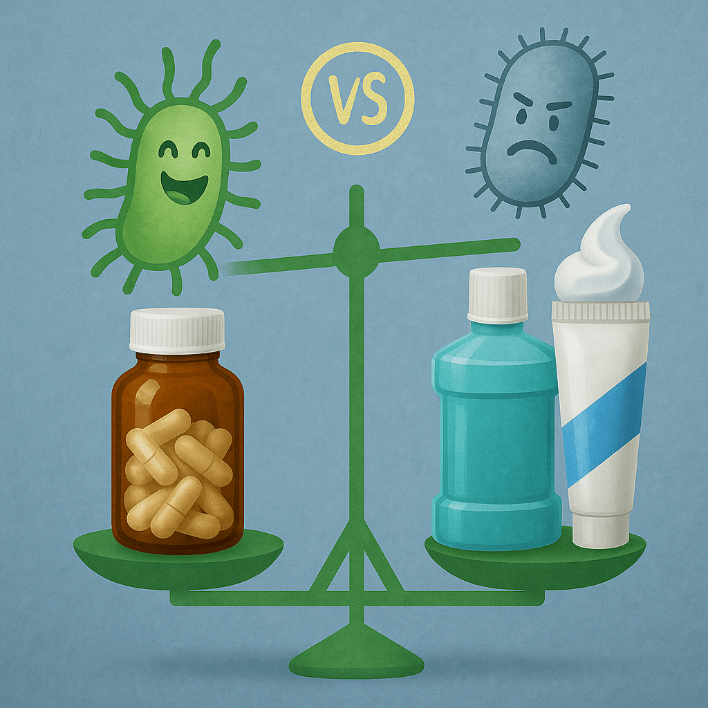 Natural Dental Probiotics vs Traditional Mouthwash and Toothpaste